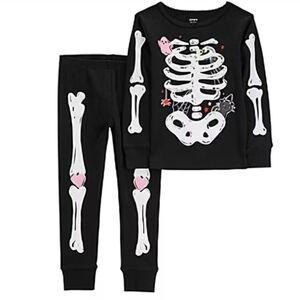 Carter's Black Skeleton Kids Pajama Set